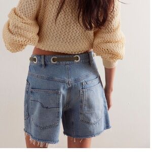 We The Free Moxie Barrel Shorts Truest Blue 24 NWT